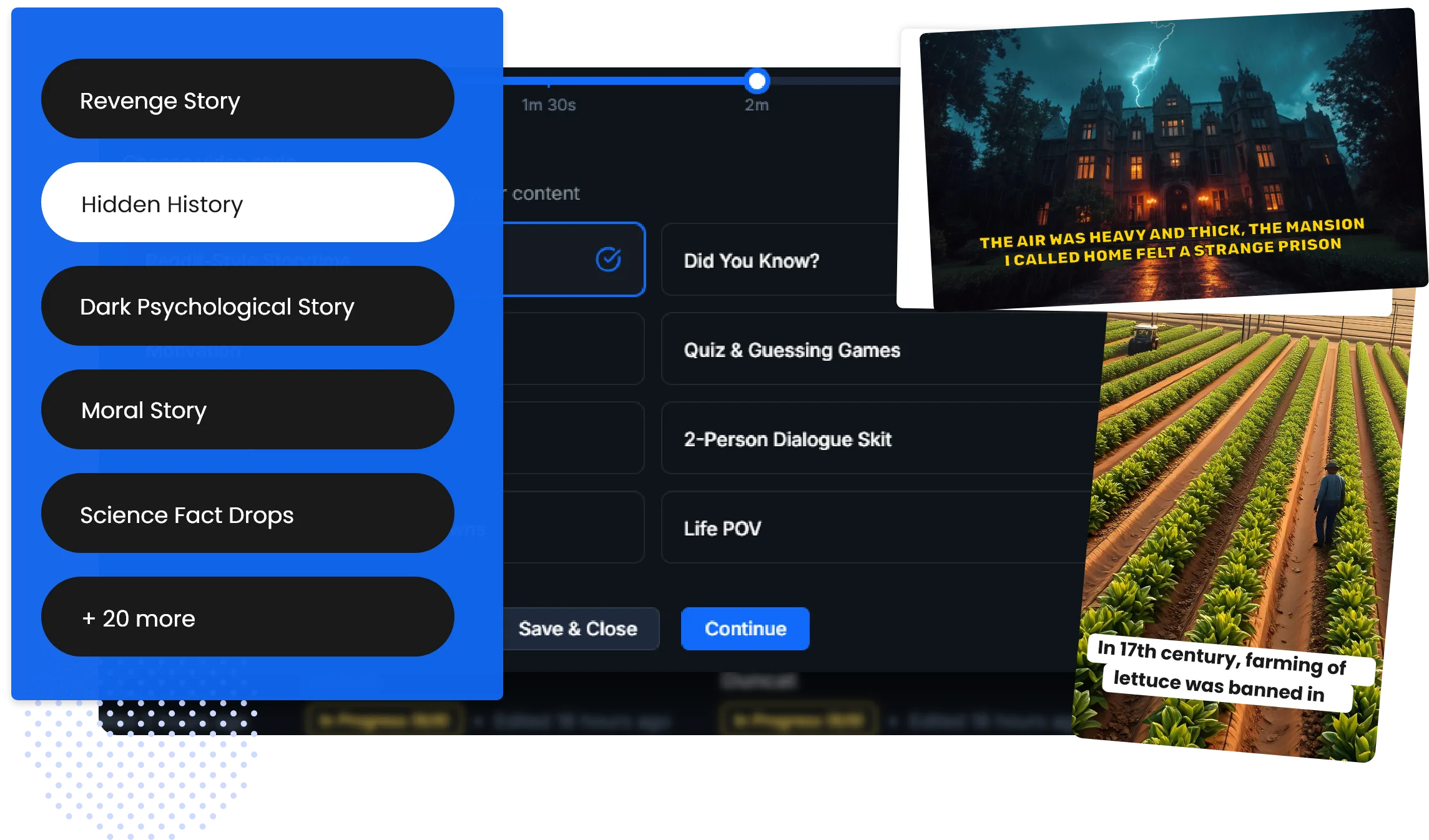 Choose style interface