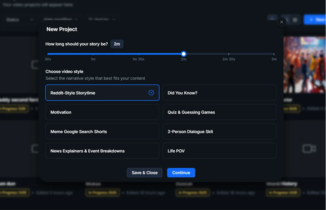 Premade video styles